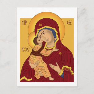 Onze dame van de Vladimir Briefkaart