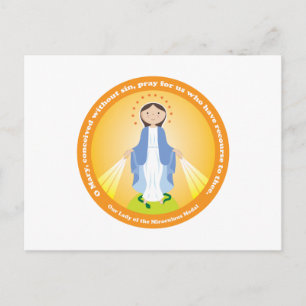 Onze dame van de wonderbaarlijke medaille briefkaart