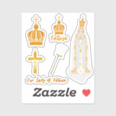 Onze dame van Fatima kroon Sticker (Vel)