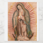 Onze Dame van Guadalupe, aangepaste wijnfles Wijn Etiket (Enkel label)