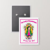 Onze dame van Guadalupe Button (Voorkant / Achterkant)