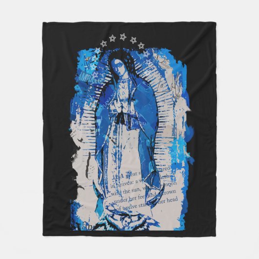 Onze dame van Guadalupe Collage Fleece Deken (Voorkant)