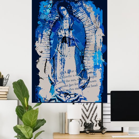 Onze dame van Guadalupe Collage Poster (Thuiskantoor)