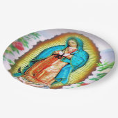Onze dame van Guadalupe Floral Papieren Bordje (Gekanteld)