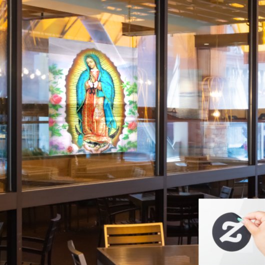 Onze dame van Guadalupe Floral Raamsticker (Restaurant Raam)