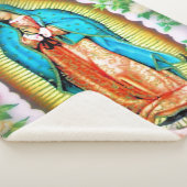 Onze dame van Guadalupe Floral Sherpa Deken (3/4)