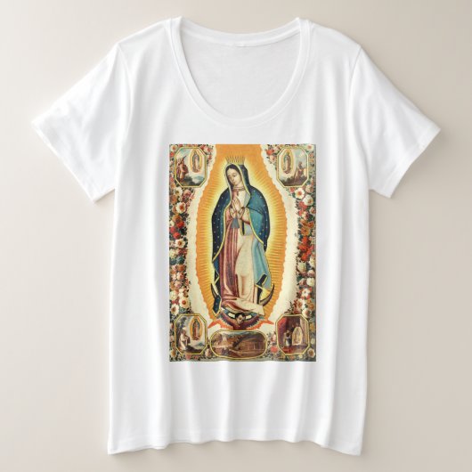 Onze dame van Guadalupe Grote Maat T-shirt (Design voorkant)