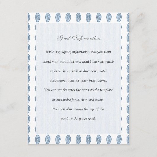 Onze dame van Guadalupe Informatiekaartje (Voorkant)