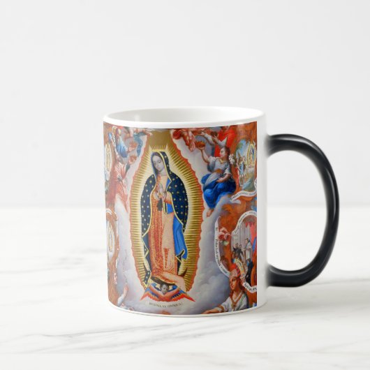 Onze dame van Guadalupe Maagd Magic Morphing Mok (Rechts)
