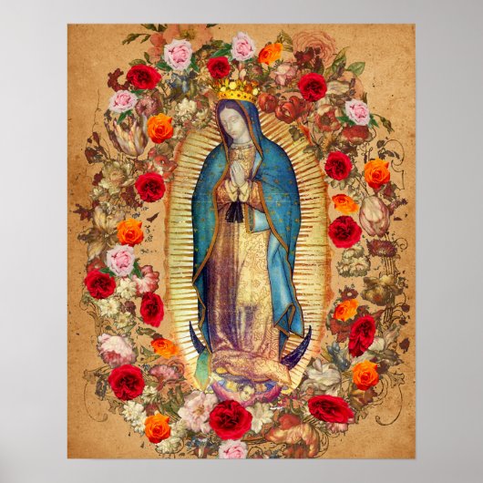 Onze dame van Guadalupe Maagd Mary Katholiek Mexic Poster (Voorkant)