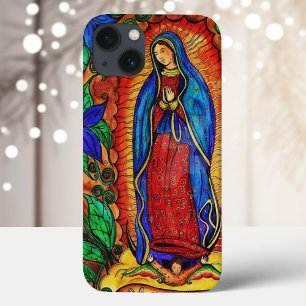 Onze dame van Guadalupe Maagd Mary Vibrant Color iPhone 13 Hoesje