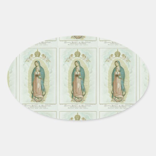 Onze dame van Guadalupe Ovale Sticker (Voorkant)