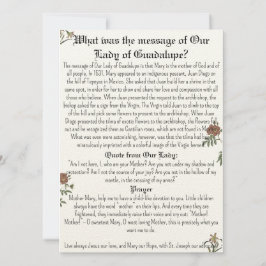 Onze dame van Guadalupe Prayer Kaart