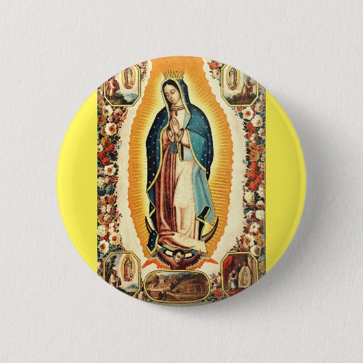 Onze dame van Guadalupe Ronde Button 5,7 Cm (Voorkant)