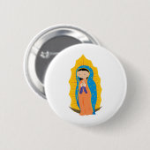 Onze dame van Guadalupe Ronde Button 5,7 Cm (Voorkant /achterkant)