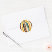 Onze dame van Guadalupe Ronde Sticker (Envelop)