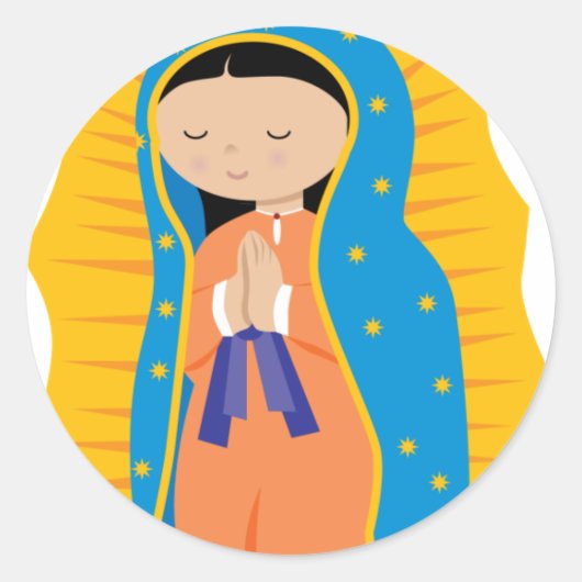 Onze dame van Guadalupe Ronde Sticker (Voorkant)