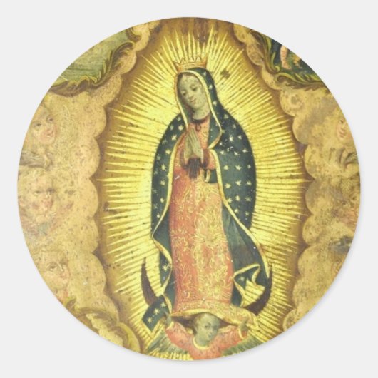 Onze dame van Guadalupe Ronde Sticker (Voorkant)
