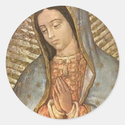 Onze dame van Guadalupe Ronde Sticker (Voorkant)