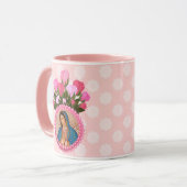 Onze dame van Guadalupe roze rozen Mok (Voorkant links)