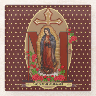 Onze dame van Guadalupe Santa Maria Virgin Glazen Onderzetter