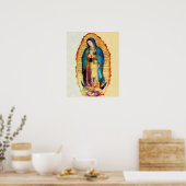 Onze dame van Guadalupe Tilma Replica Poster (Keuken)
