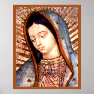 Onze dame van Guadalupe Tilma Virgin Mary Bust Poster