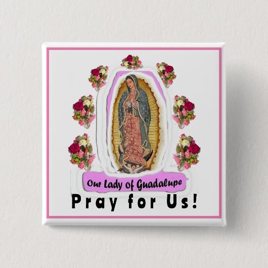 Onze dame van Guadalupe Vierkante Button 5,1 Cm (Voorkant)