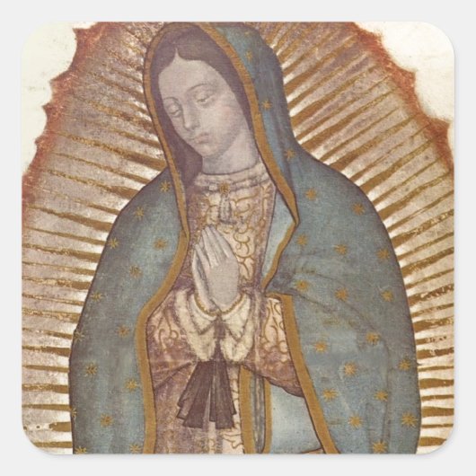 Onze dame van Guadalupe Vierkante Sticker (Voorkant)
