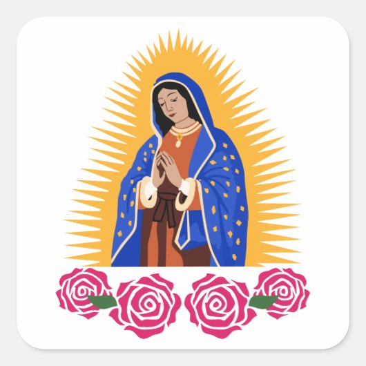 Onze dame van Guadalupe Vierkante Sticker (Voorkant)