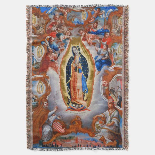 Onze dame van Guadalupe Vision Juan Diego Blanket Deken (Voorkant Verticaal)