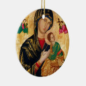 Onze Dame van het Perpetual Help Icon Virgin Mary  Keramisch Ornament (Rechts)