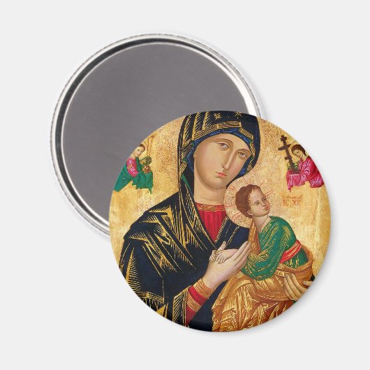 Onze Dame van het Perpetual Help Icon Virgin Mary  Magneet (Voorkant / Achterkant)