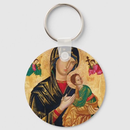 Onze Dame van het Perpetual Help Icon Virgin Mary Sleutelhanger (Voorkant)