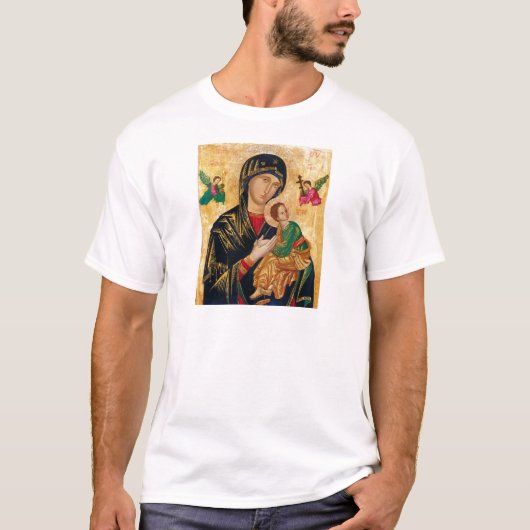 Onze Dame van het Perpetual Help Icon Virgin Mary  T-shirt (Voorkant)