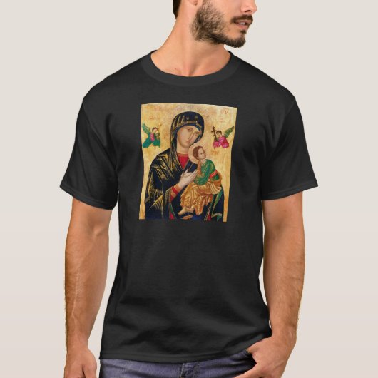 Onze Dame van het Perpetual Help Icon Virgin Mary  T-shirt (Voorkant)