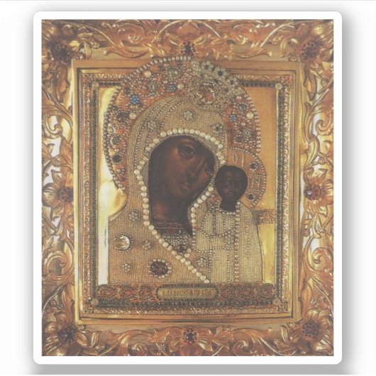 Onze dame van Kazan Sticker (Voorkant)