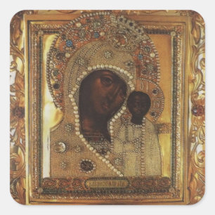 Onze dame van Kazan Vierkante Sticker