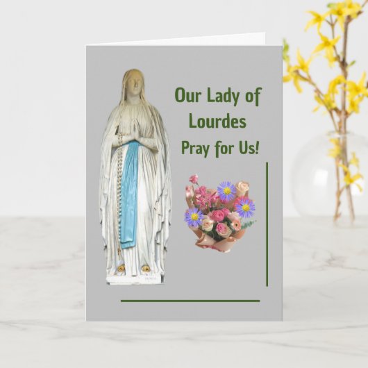 Onze dame van Lourdes Kaart (Gele Bloem)