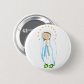 Onze dame van Lourdes Ronde Button 5,7 Cm (Voorkant /achterkant)