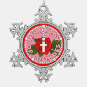 Onze dame van Lourdes Tin Sneeuwvlok Ornament (Voorkant)