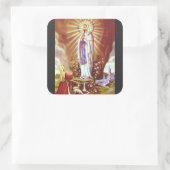 Onze dame van Lourdes Vierkante Sticker (Tas)