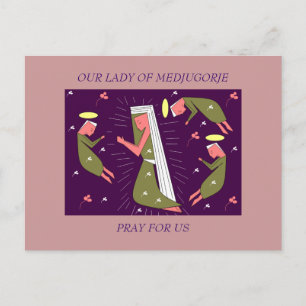 Onze dame van Medjugorje bidt voor ons Briefkaart