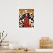 Onze dame van Mercy Maagd Mary onder haar mantel Poster (Keuken)