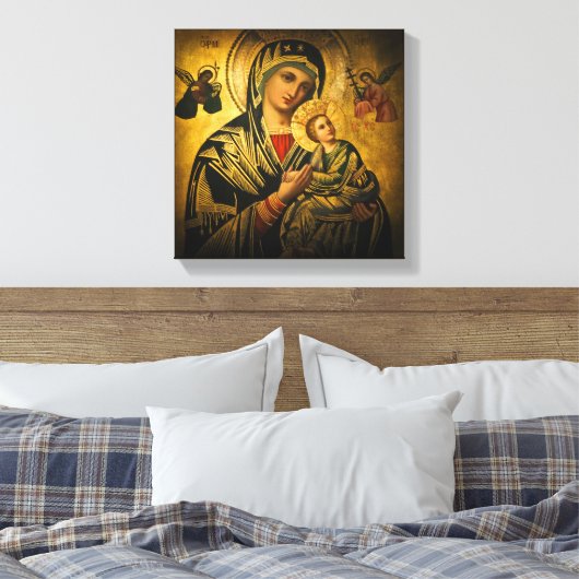 Onze Dame van Perpetual Help Canvas Afdruk (Insitu (Slaapkamer))