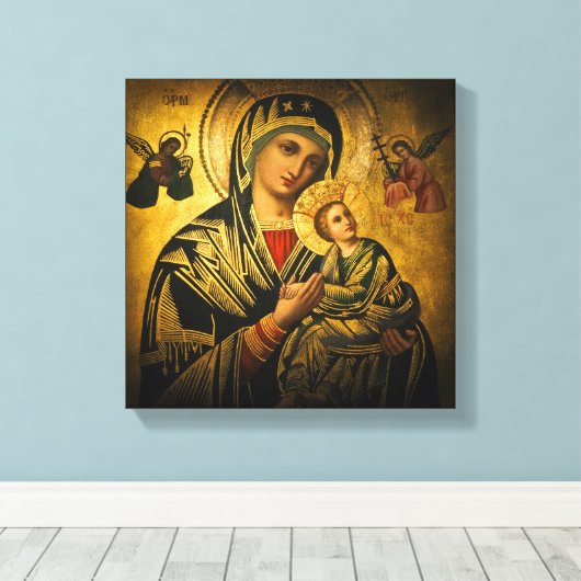 Onze Dame van Perpetual Help Canvas Afdruk (Insitu (Houten vloer))