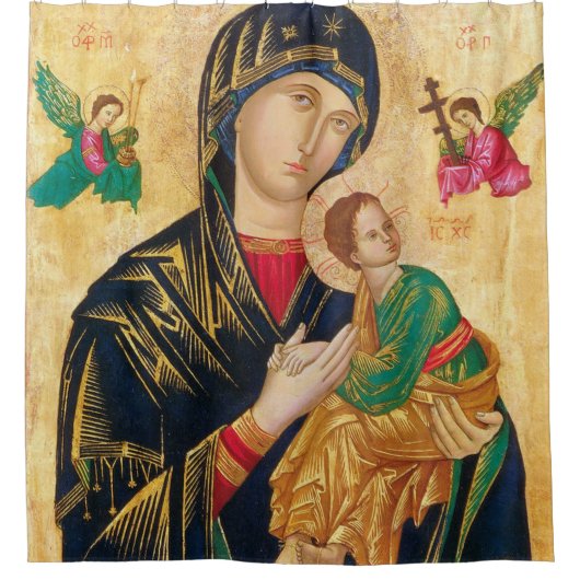 Onze Dame van Perpetual Help Douchegordijn (Voorkant)