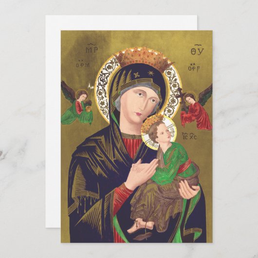 Onze Dame van Perpetual Help Feestdagenkaart (Voorkant / Achterkant)