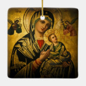 Onze Dame van Perpetual Help Keramisch Ornament (Achterkant)