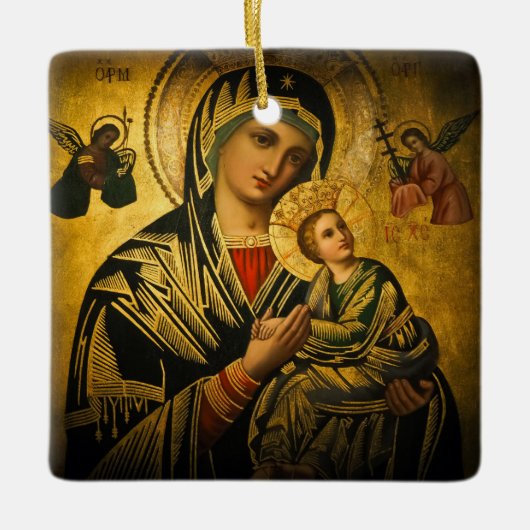 Onze Dame van Perpetual Help Keramisch Ornament (Voorkant)